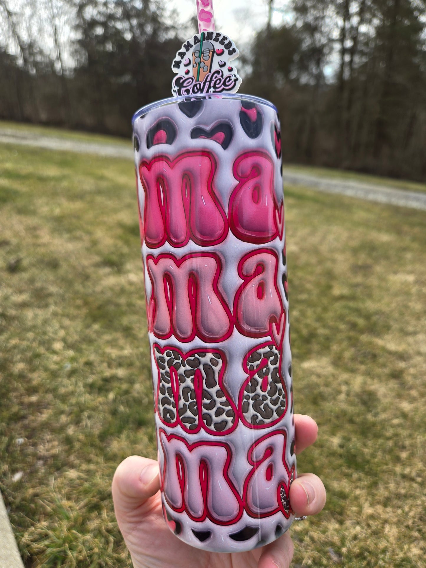 Leopard Heart Mama Tumbler