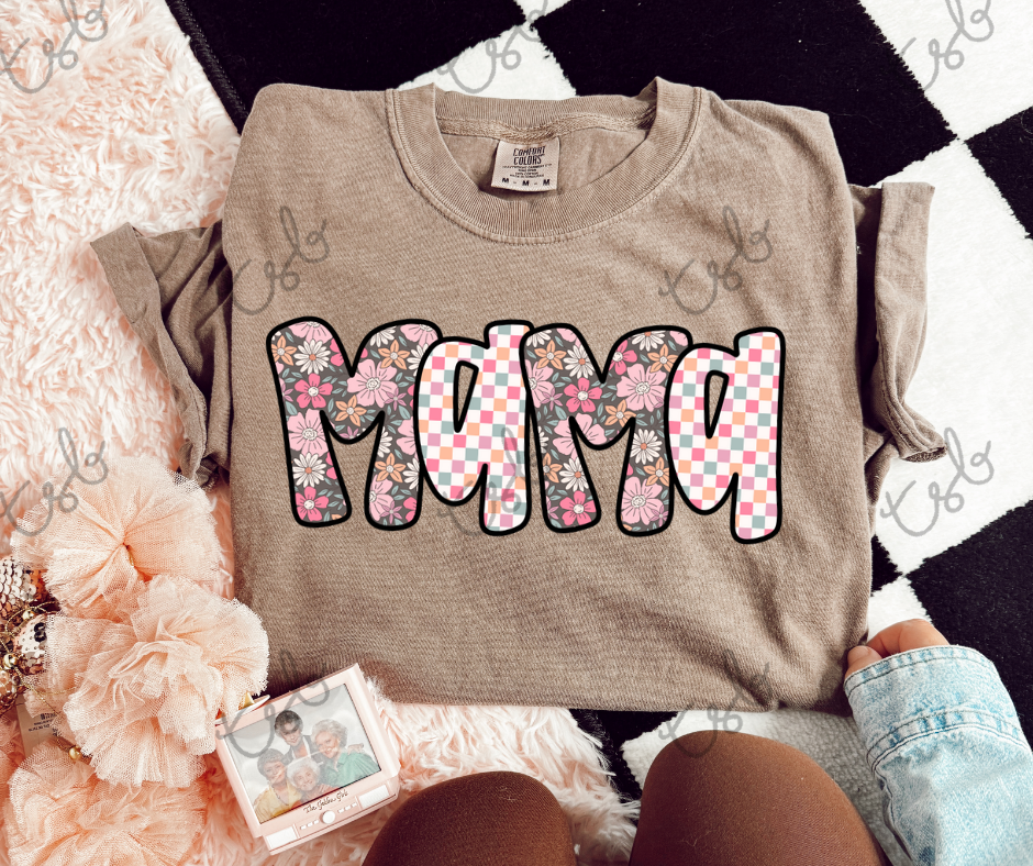 Checkered and Floral Mama